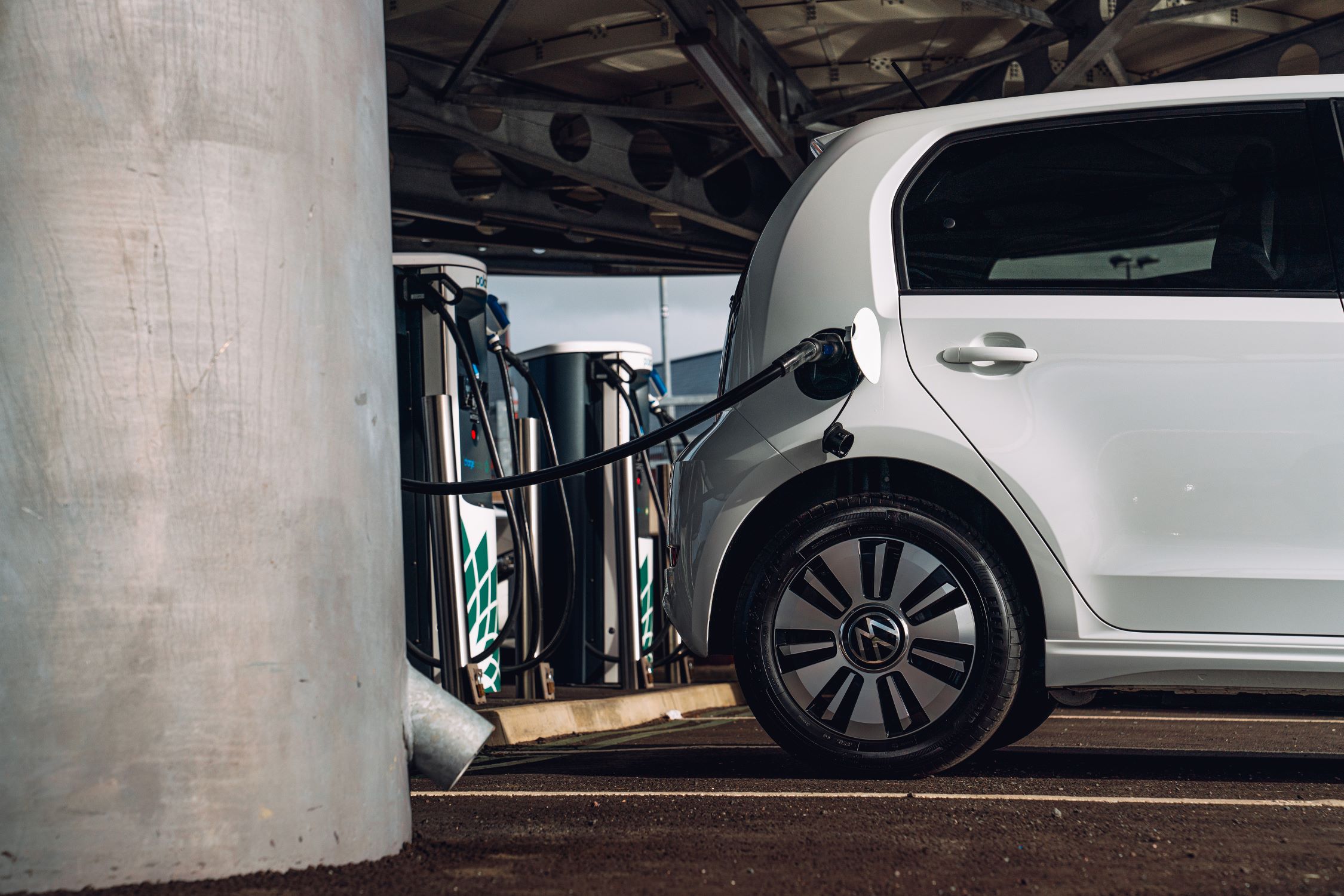 Volkswagen e-up charging at charging station